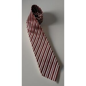 Roberto Villini Couture Neckwear Tie Multi Color Red Gray Striped 100% Silk JBHS